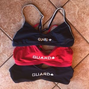2 lifeguard nice quality bikini tops